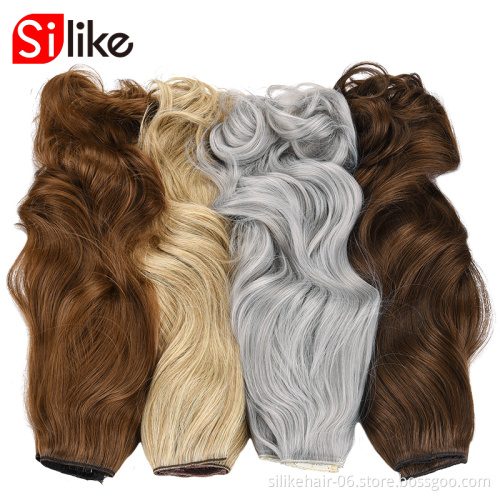 19 Colors 4 Clips Long Straight Synthetic Clip In Curly Hair Extensions Clips In High Temperature Fiber Black Brown Hair Piece
